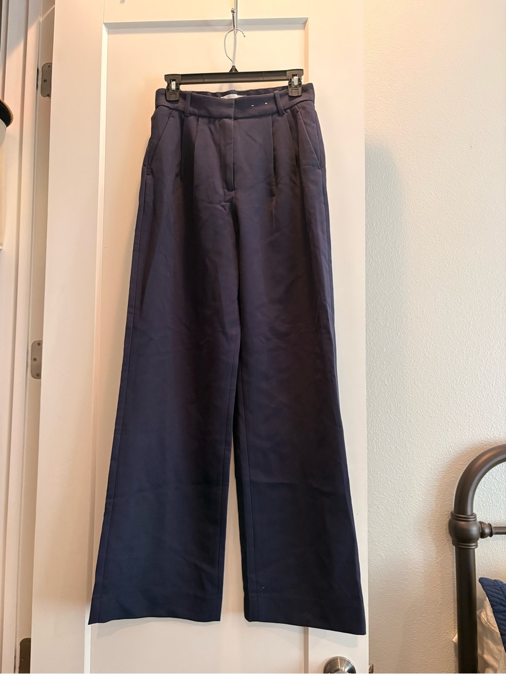 Wide-Leg Navy Women’s Dress Pants